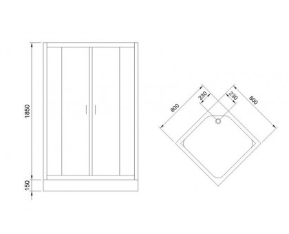 Душевой уголок Royal Bath RB 80HP-T 80х80 см, с прозрачными стеклами